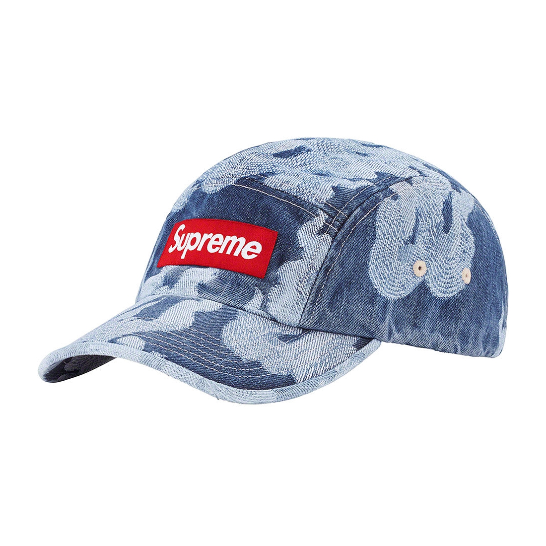 Details on Flames Jacquard Denim Camp Cap Washed Indigo from spring summer 2023 (Price is $48)