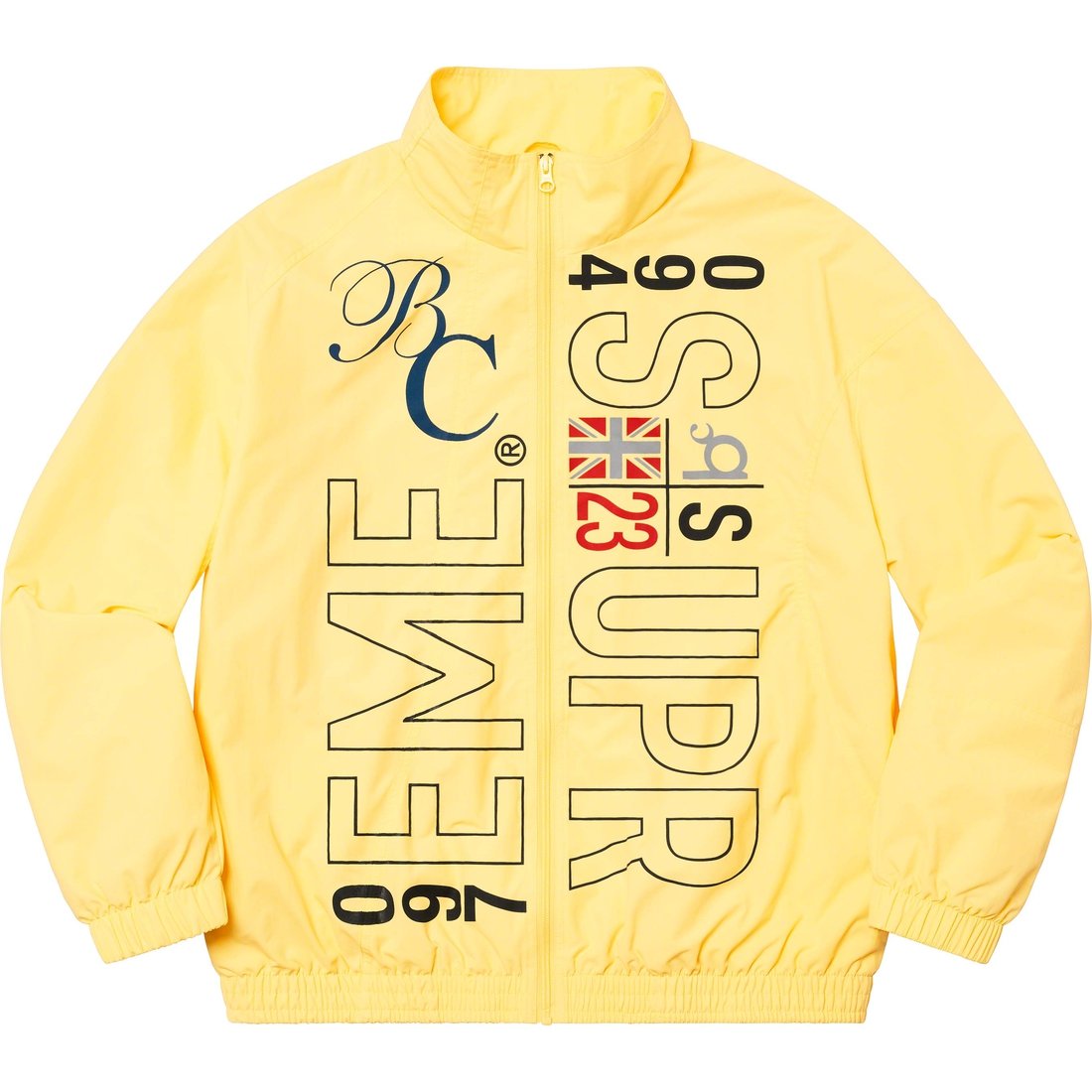 Details on Supreme Bernadette Corporation Track Jacket Pale Yellow from spring summer
                                                    2023 (Price is $188)