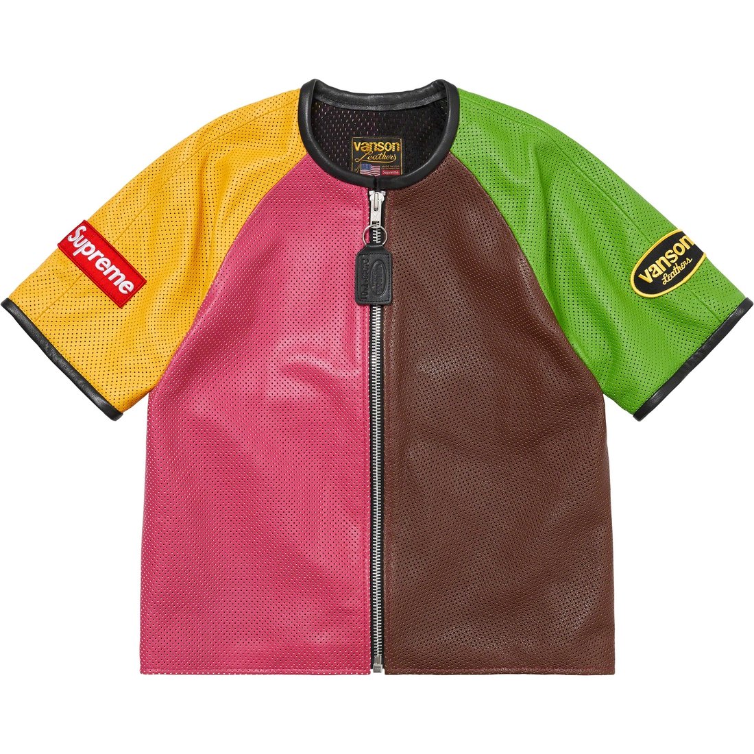 Details on Supreme Vanson Leathers S S Racing Jacket Multicolor from spring summer
                                                    2023 (Price is $698)