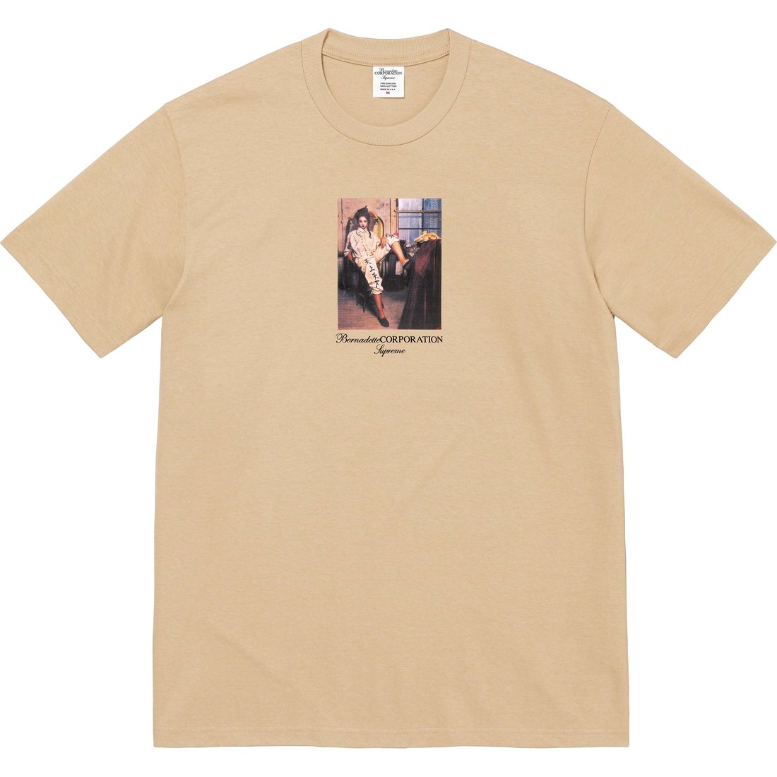 Details on Supreme Bernadette Corporation Fuck Tee Khaki from spring summer
                                                    2023 (Price is $48)