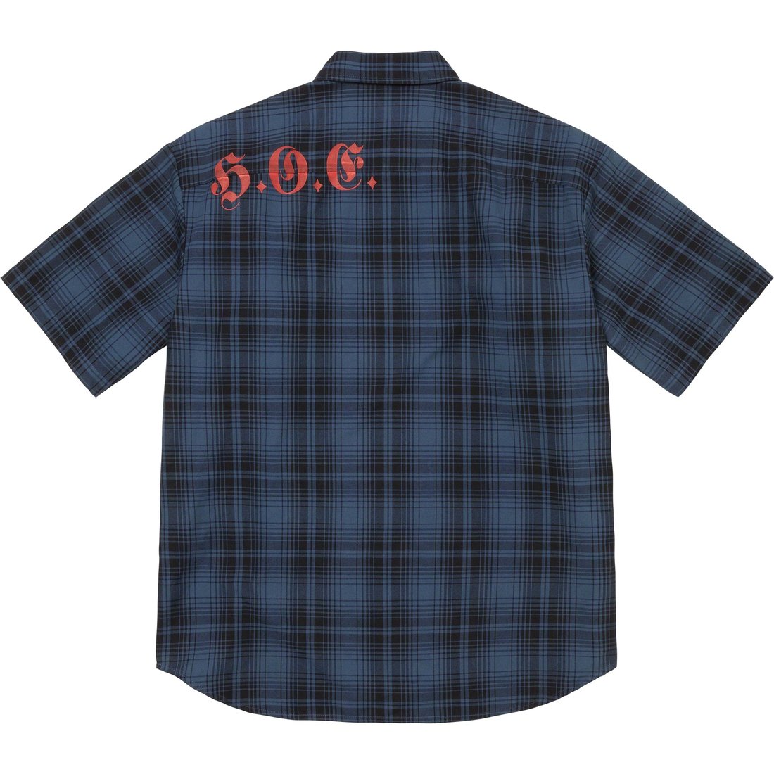 Details on Supreme Bernadette Corporation S S Work Shirt Navy Plaid from spring summer
                                                    2023 (Price is $138)