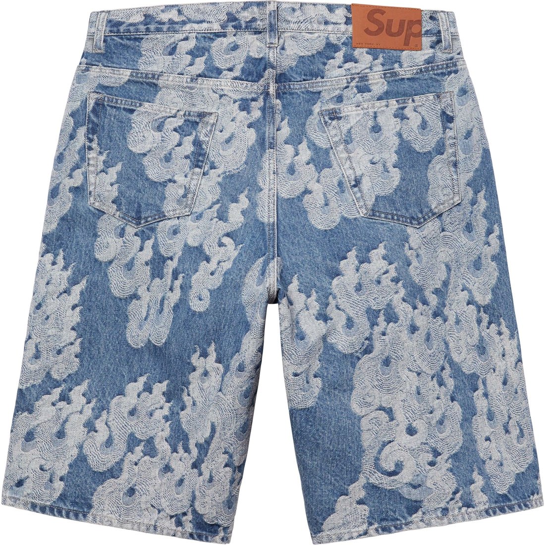 Details on Flames Jacquard Baggy Denim Short Washed Indigo from spring summer
                                                    2023 (Price is $148)