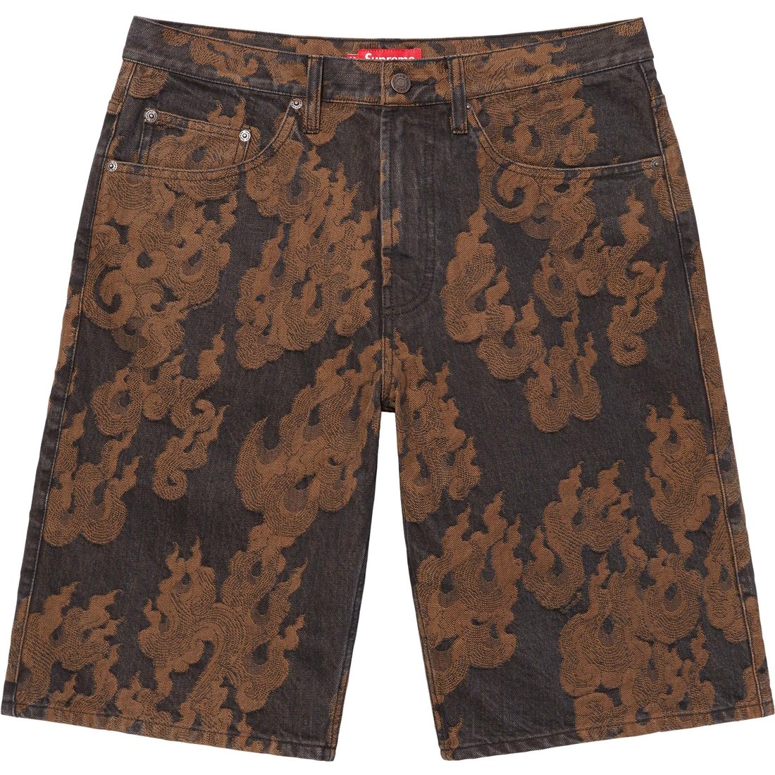 Details on Flames Jacquard Baggy Denim Short Washed Black from spring summer
                                                    2023 (Price is $148)