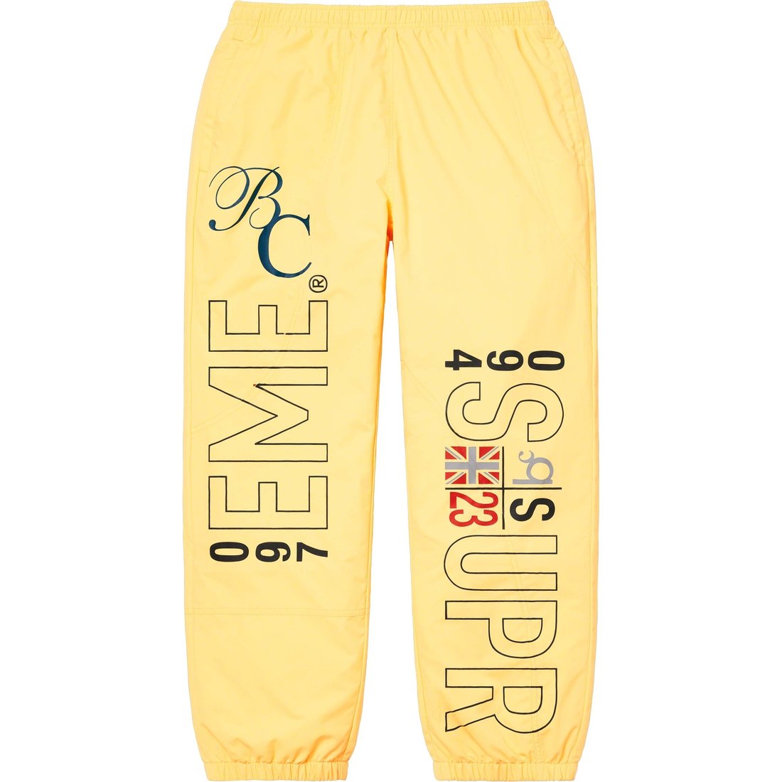 Details on Supreme Bernadette Corporation Track Pant Pale Yellow from spring summer
                                                    2023 (Price is $158)