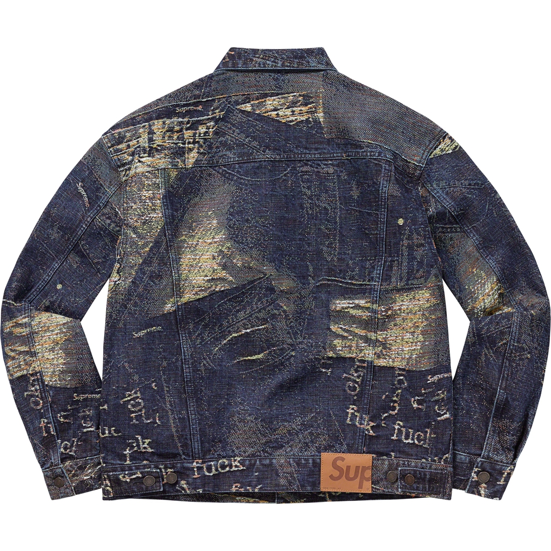 Details on Archive Denim Jacquard Trucker Jacket Blue from spring summer
                                                    2023 (Price is $298)