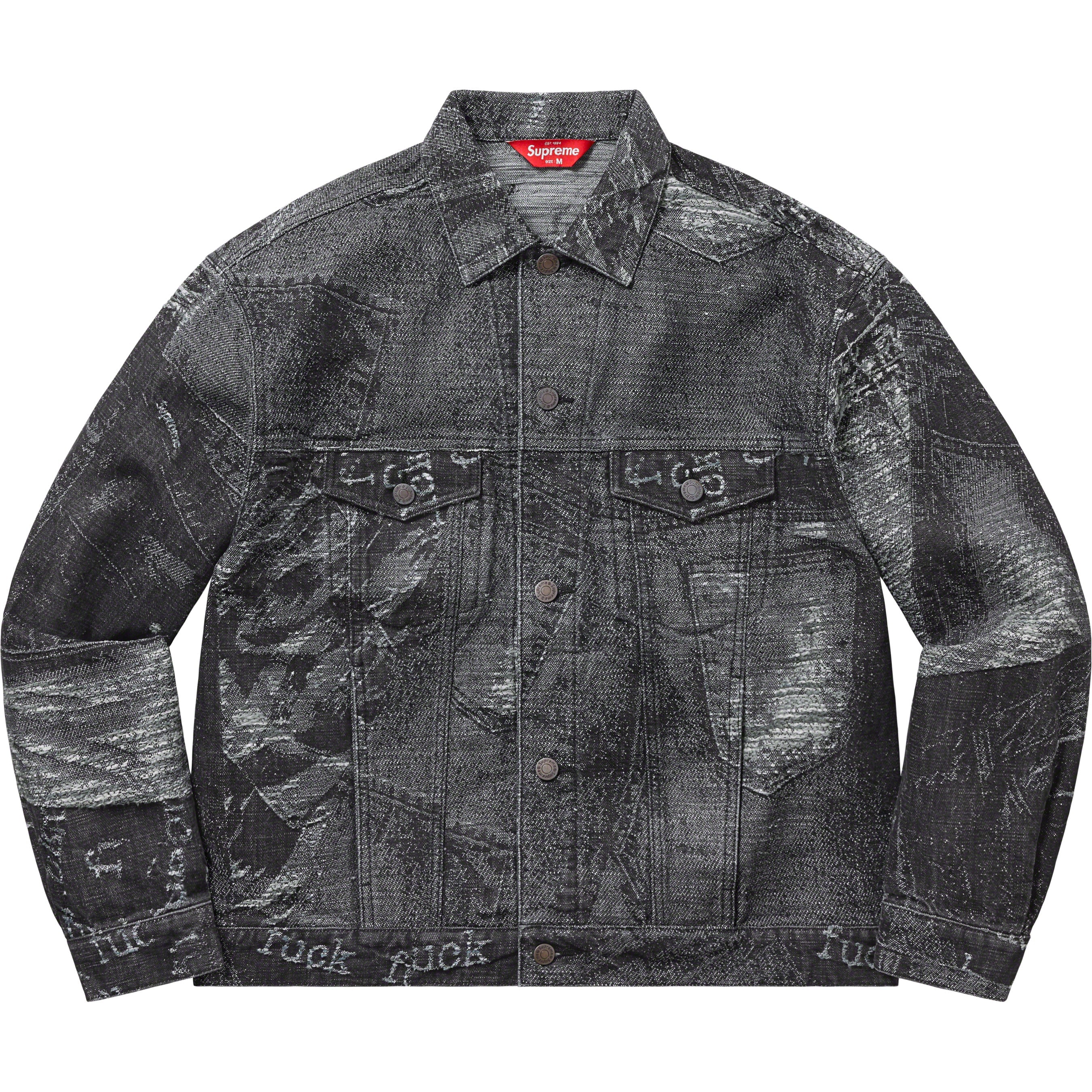 Jacquard Denim Trucker Jacket | Size 48