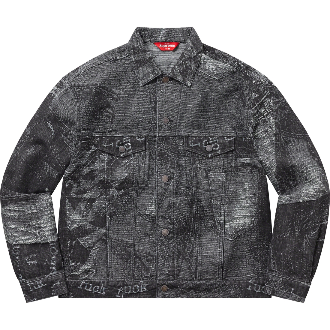 Details on Archive Denim Jacquard Trucker Jacket Black from spring summer
                                                    2023 (Price is $298)