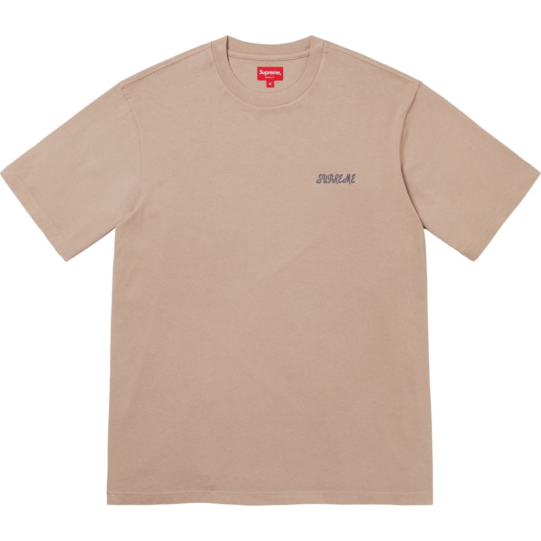 Details on Washed Script S S Top Tan from spring summer
                                                    2023 (Price is $54)