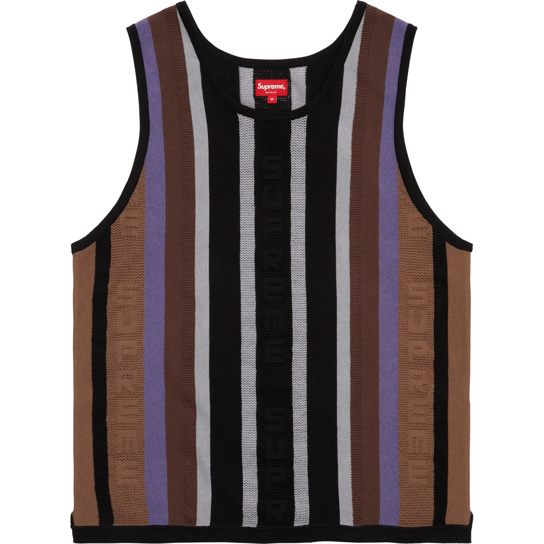 Supreme Knit Stripe Tank Top (SS23) - Black - $118