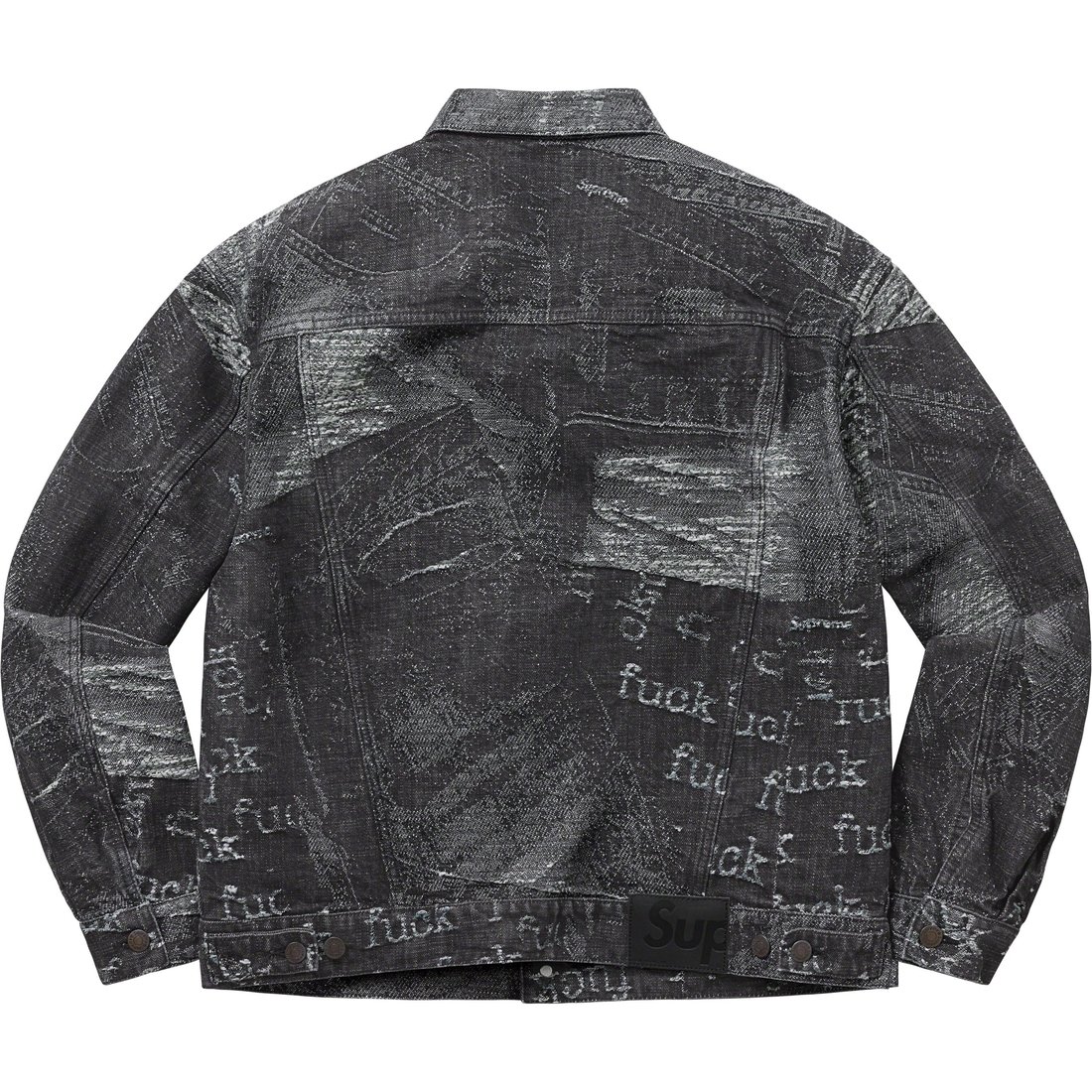 Details on Archive Denim Jacquard Trucker Jacket Black from spring summer
                                                    2023 (Price is $298)