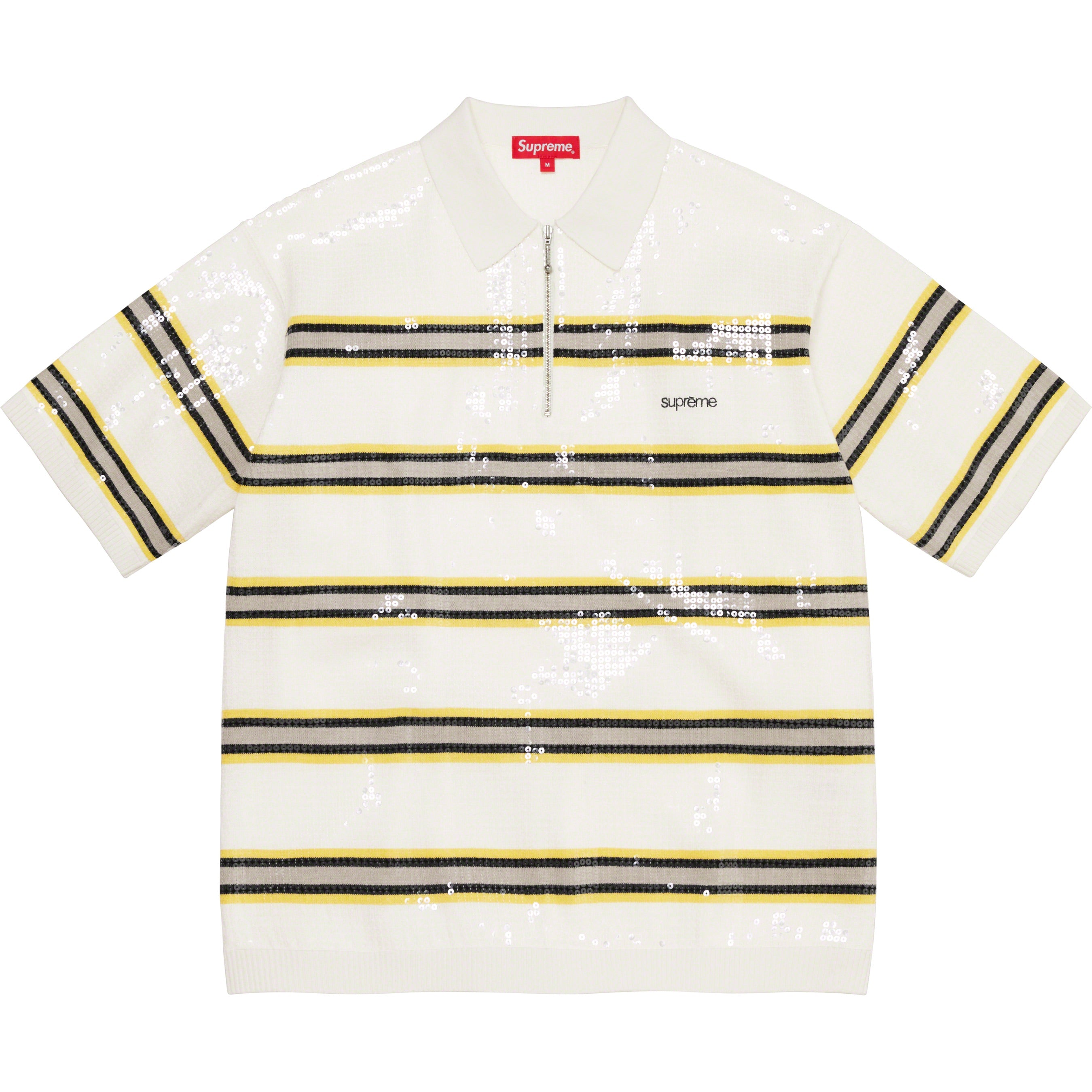 Sequin Stripe Zip Polo - spring summer 2023 - Supreme