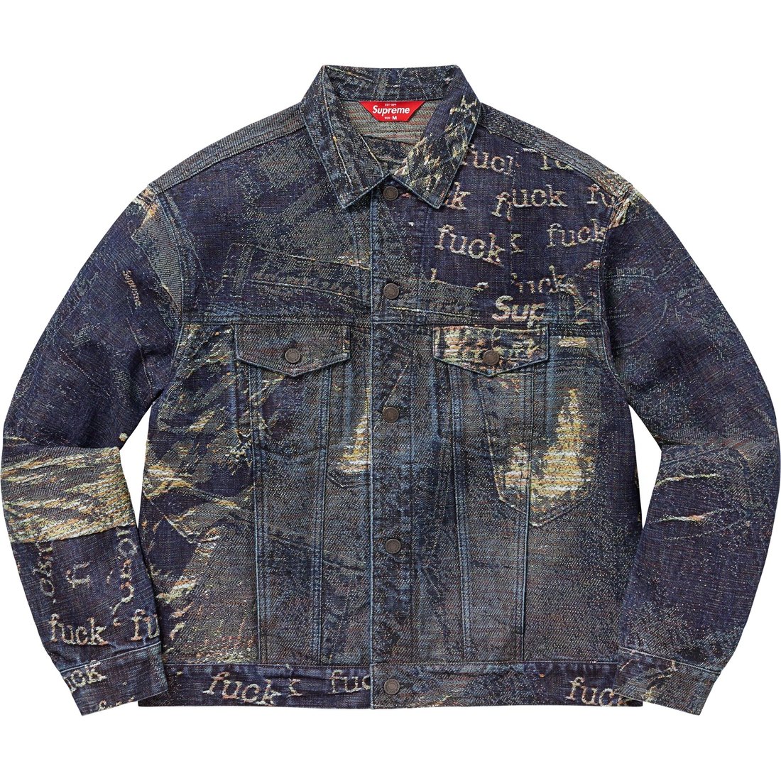 Details on Archive Denim Jacquard Trucker Jacket Blue from spring summer
                                                    2023 (Price is $298)