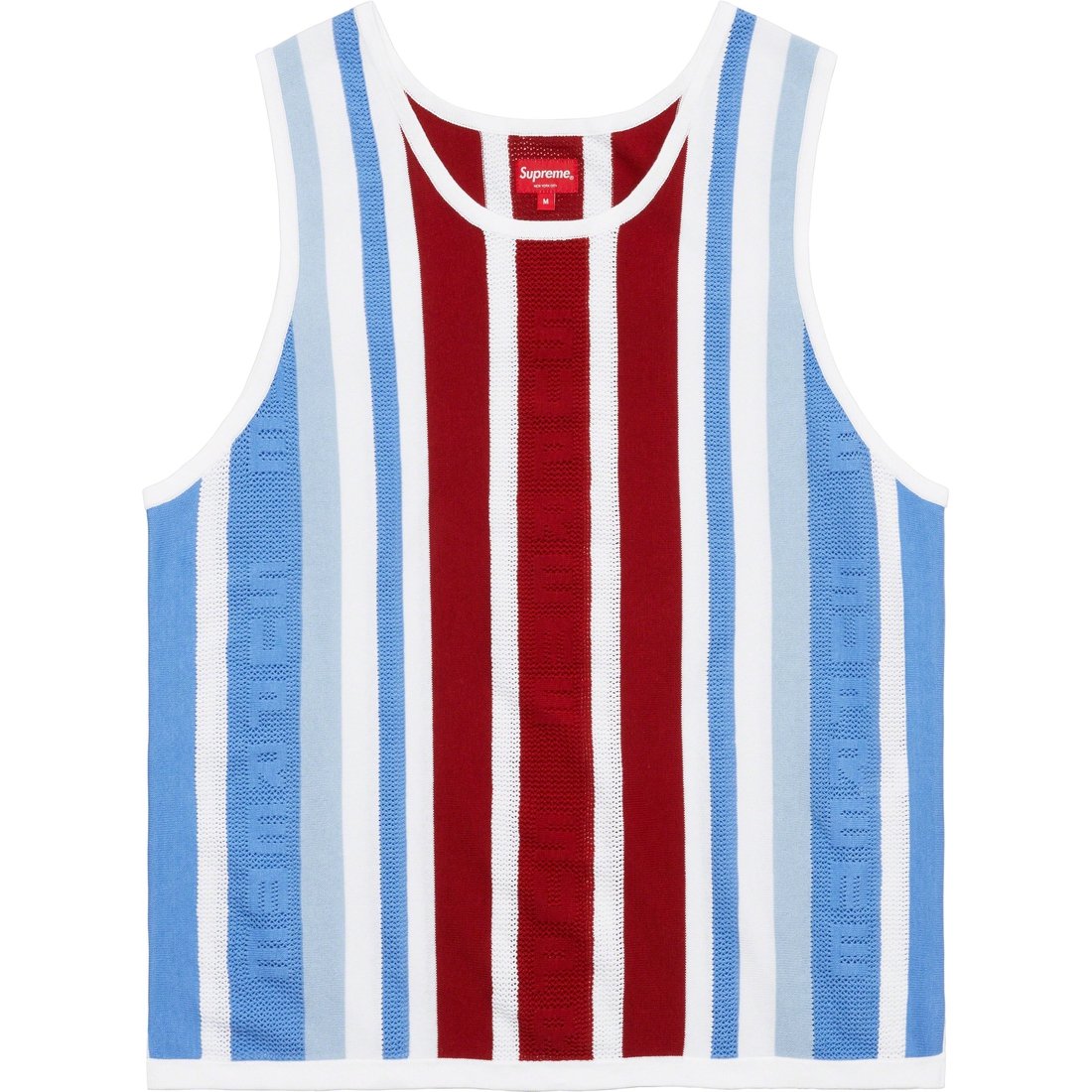 Details on Knit Stripe Tank Top White from spring summer
                                                    2023 (Price is $118)