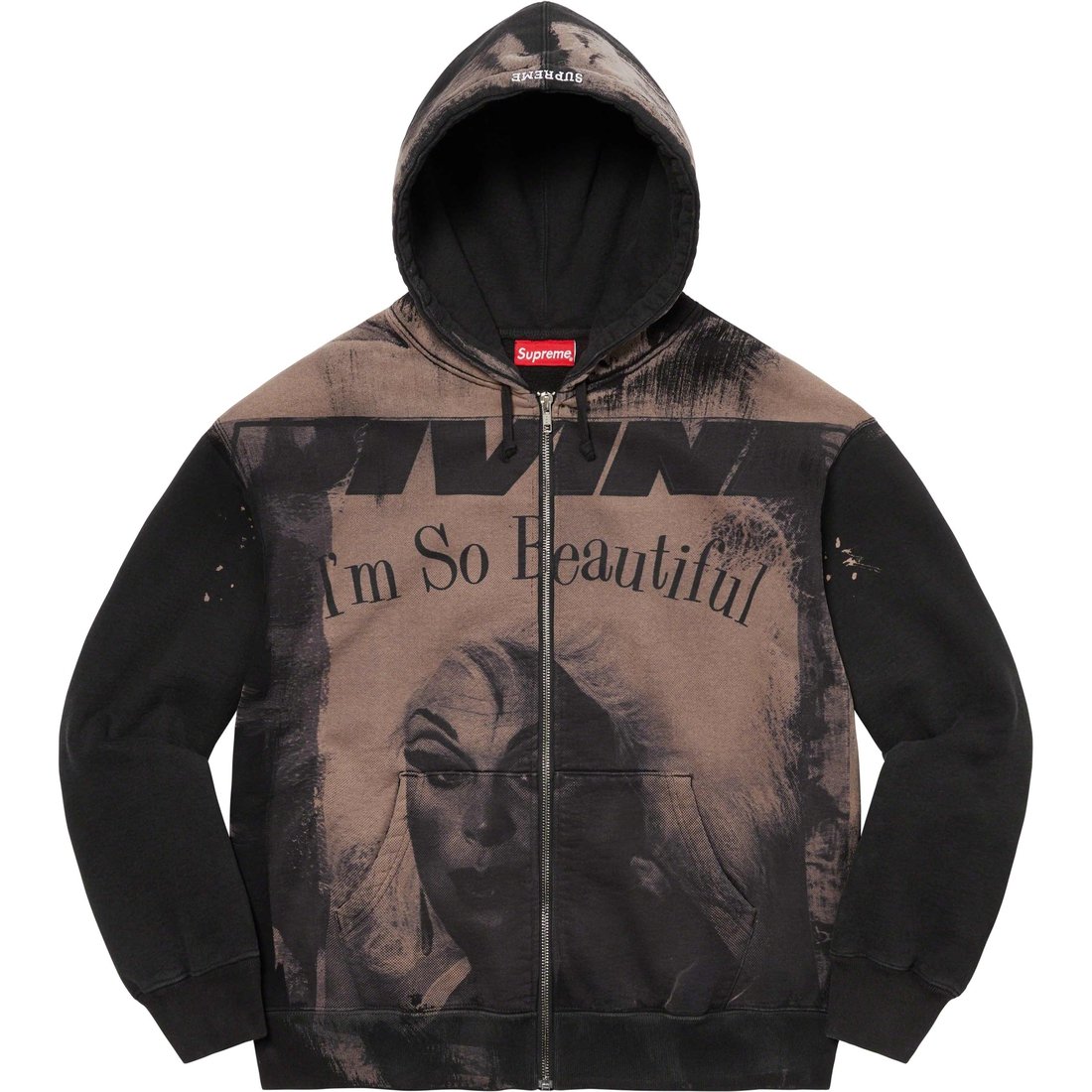Details on Divine Zip Up Hooded Sweatshirt Black from spring summer 2023 (Price is $188)