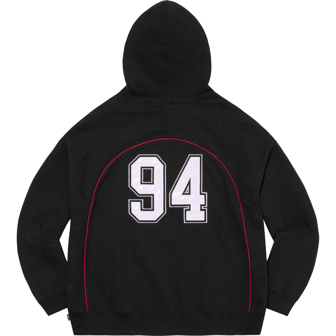 Details on Boxy Piping Arc Hooded Sweatshirt Black from spring summer
                                                    2023 (Price is $168)