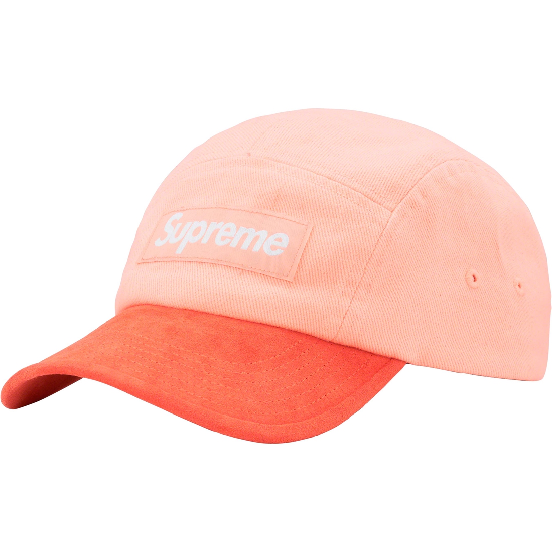 Details on Suede Visor Camp Cap Peach from spring summer
                                                    2023 (Price is $58)
