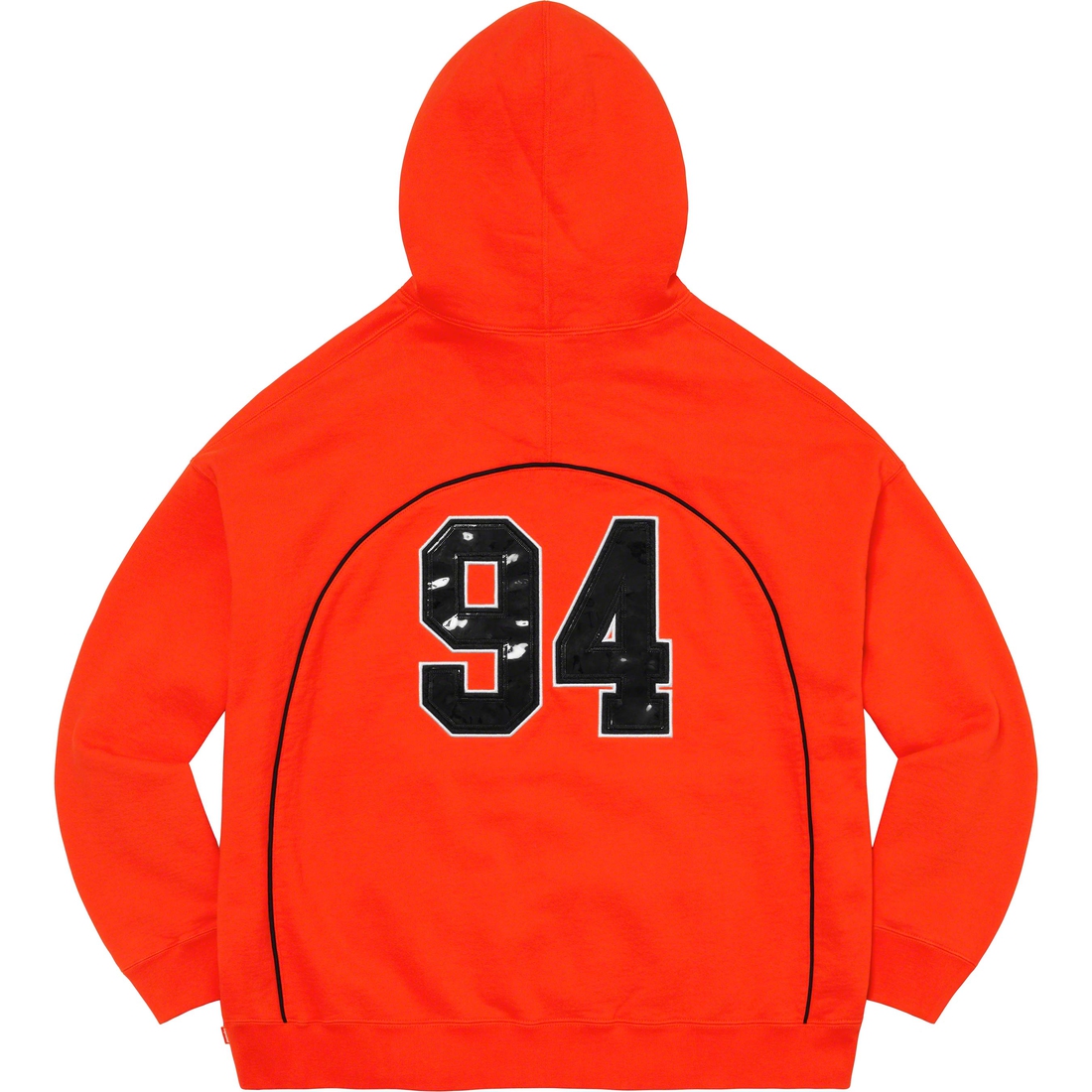 Details on Boxy Piping Arc Hooded Sweatshirt Bright Orange from spring summer
                                                    2023 (Price is $168)