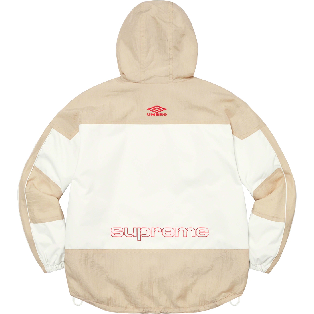 Details on Supreme Umbro Hooded Anorak White from spring summer
                                                    2023 (Price is $238)