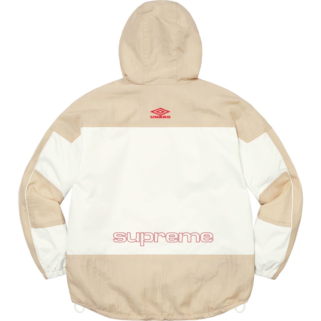 Details on Supreme Umbro Hooded Anorak White from spring summer
                                                    2023 (Price is $238)