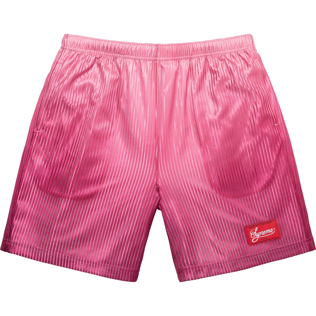 Details on Gradient Mesh Stripe Baggy Short Magenta from spring summer
                                                    2023 (Price is $98)