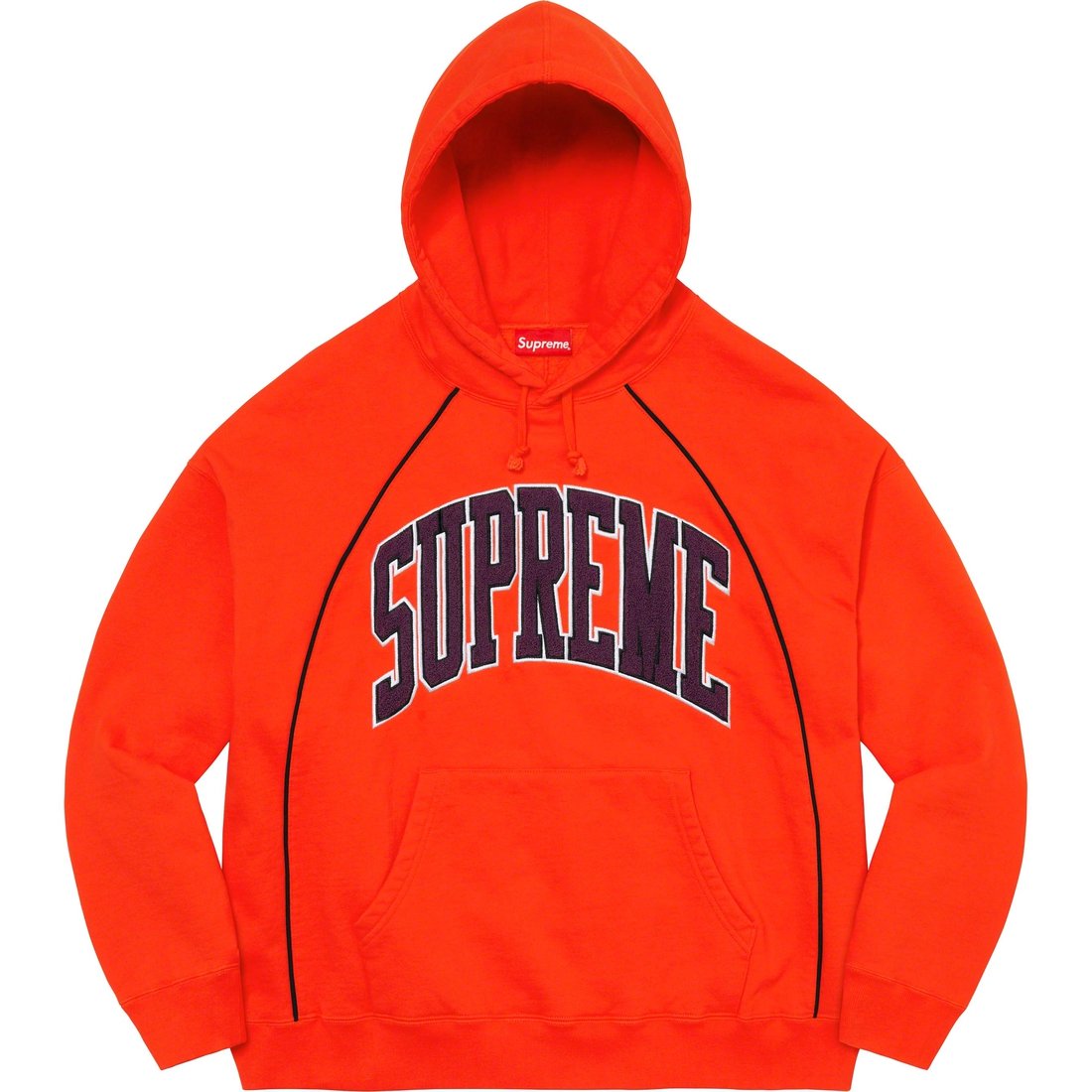 Details on Boxy Piping Arc Hooded Sweatshirt Bright Orange from spring summer
                                                    2023 (Price is $168)