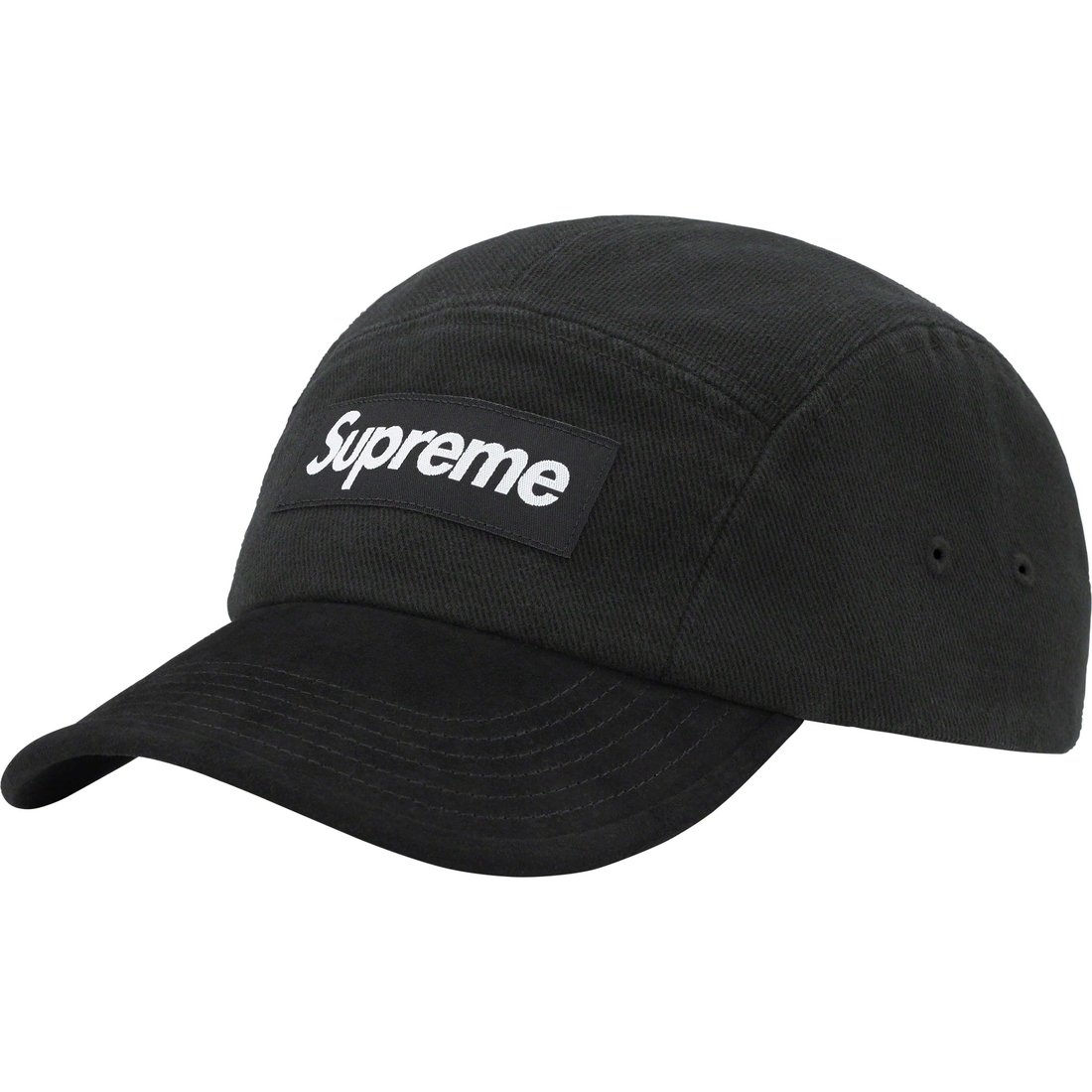 Details on Suede Visor Camp Cap Black from spring summer
                                                    2023 (Price is $58)