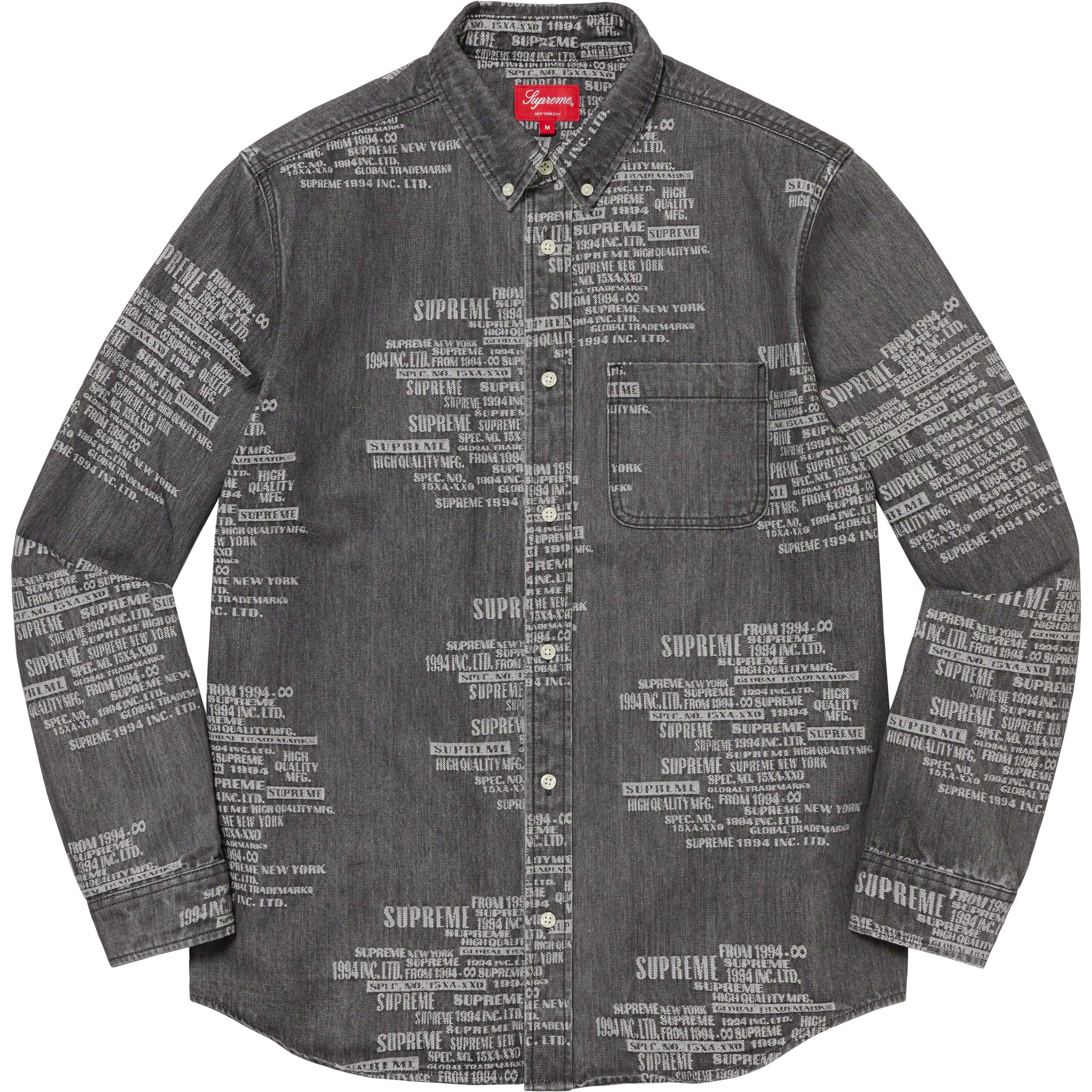 Trademark Jacquard Denim Shirt - spring summer 2023 - Supreme