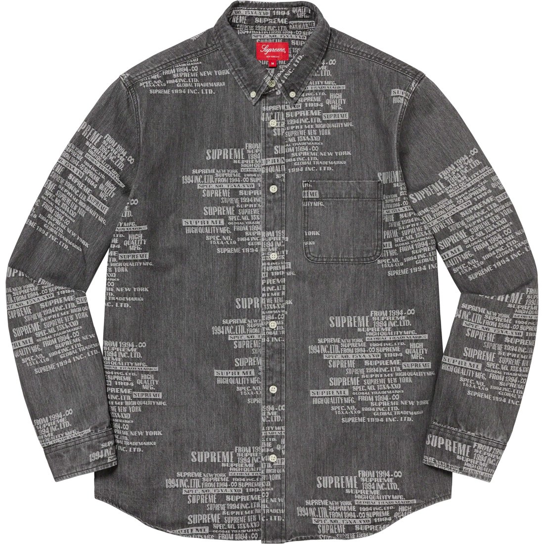 Details on Trademark Jacquard Denim Shirt Washed Black from spring summer
                                                    2023 (Price is $148)