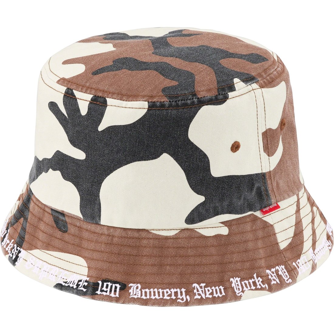 Details on Embroidered Brim Crusher Brown Camo from spring summer 2023 (Price is $58)