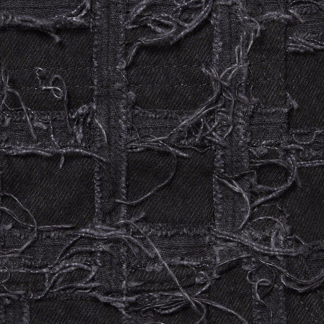 Details on Frayed Patchwork Baggy Denim Short Washed Black from spring summer 2023 (Price is $288)