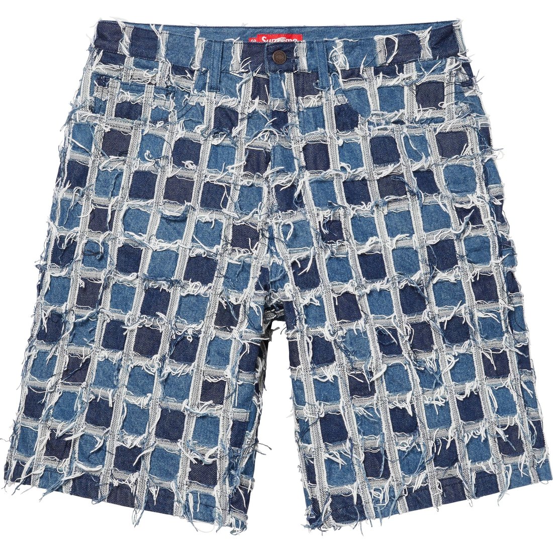 Details on Frayed Patchwork Baggy Denim Short Washed Blue from spring summer
                                                    2023 (Price is $288)