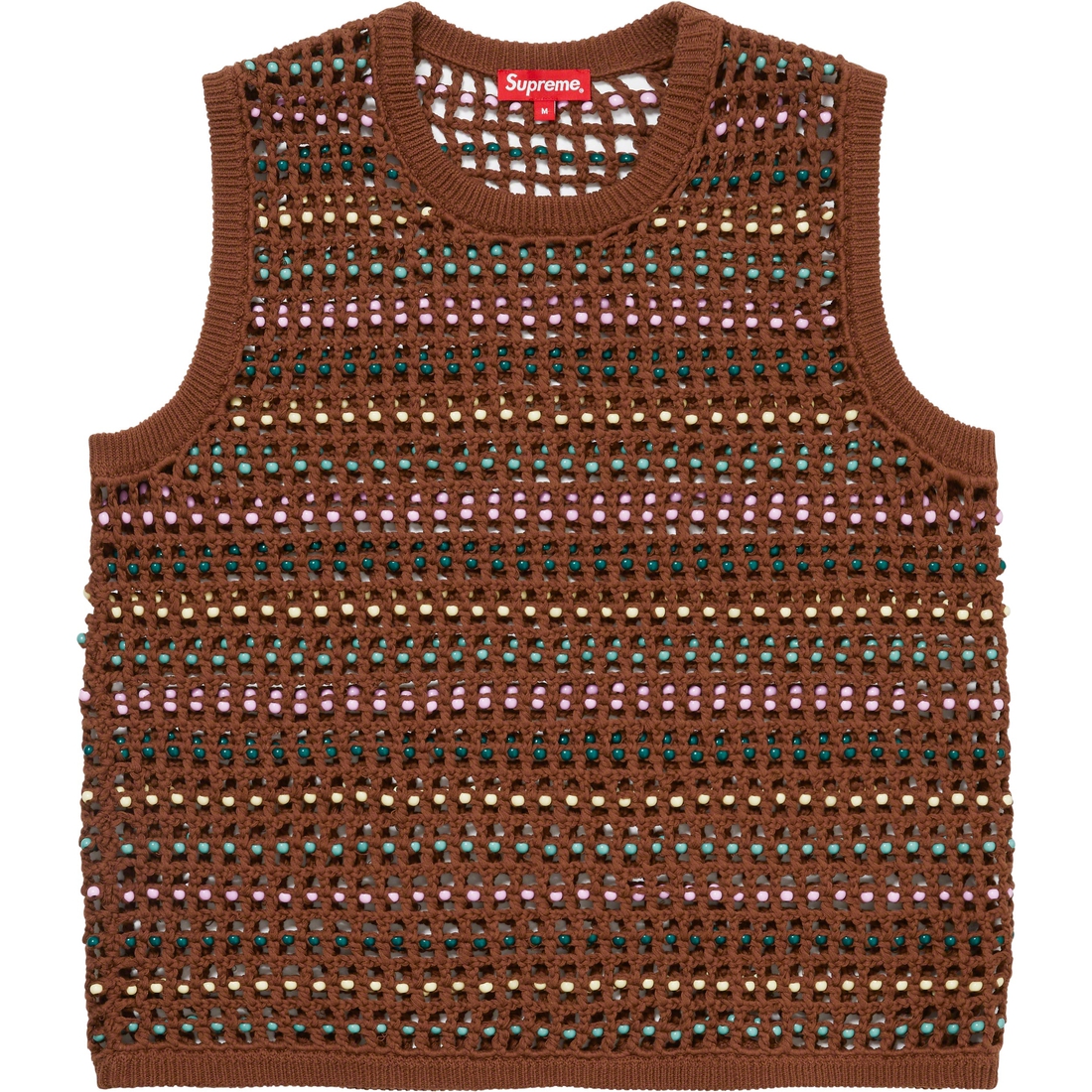 Details on Beaded Sweater Vest Brown from spring summer
                                                    2023 (Price is $248)