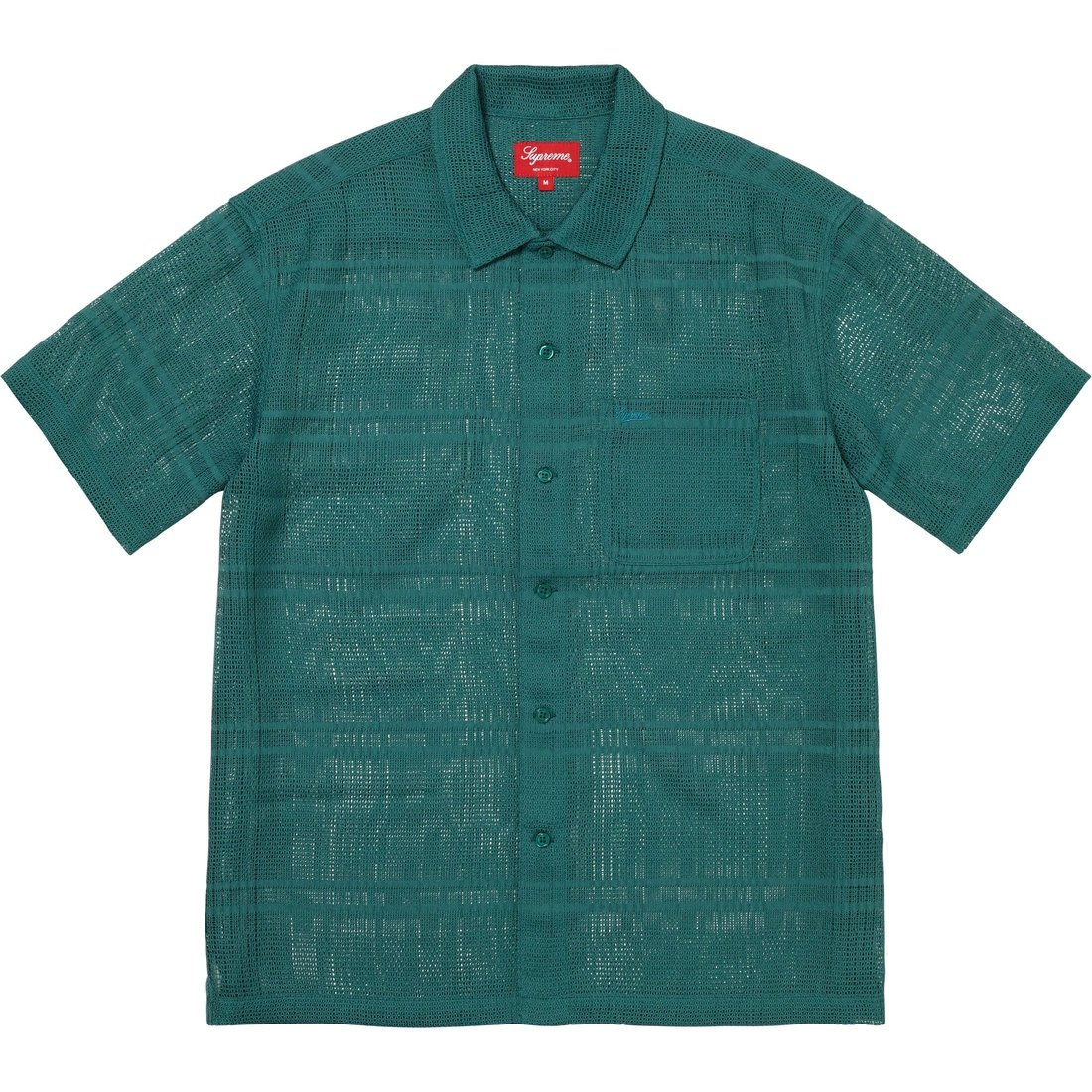 Details on Mesh Stripe S S Shirt Green from spring summer
                                                    2023 (Price is $138)