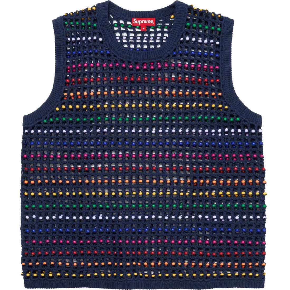 Details on Beaded Sweater Vest Navy from spring summer 2023 (Price is $248)