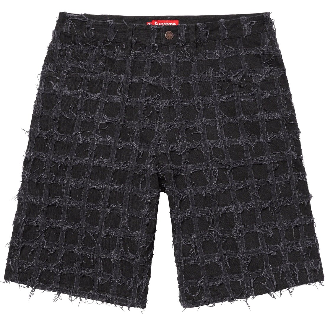 Details on Frayed Patchwork Baggy Denim Short Washed Black from spring summer
                                                    2023 (Price is $288)