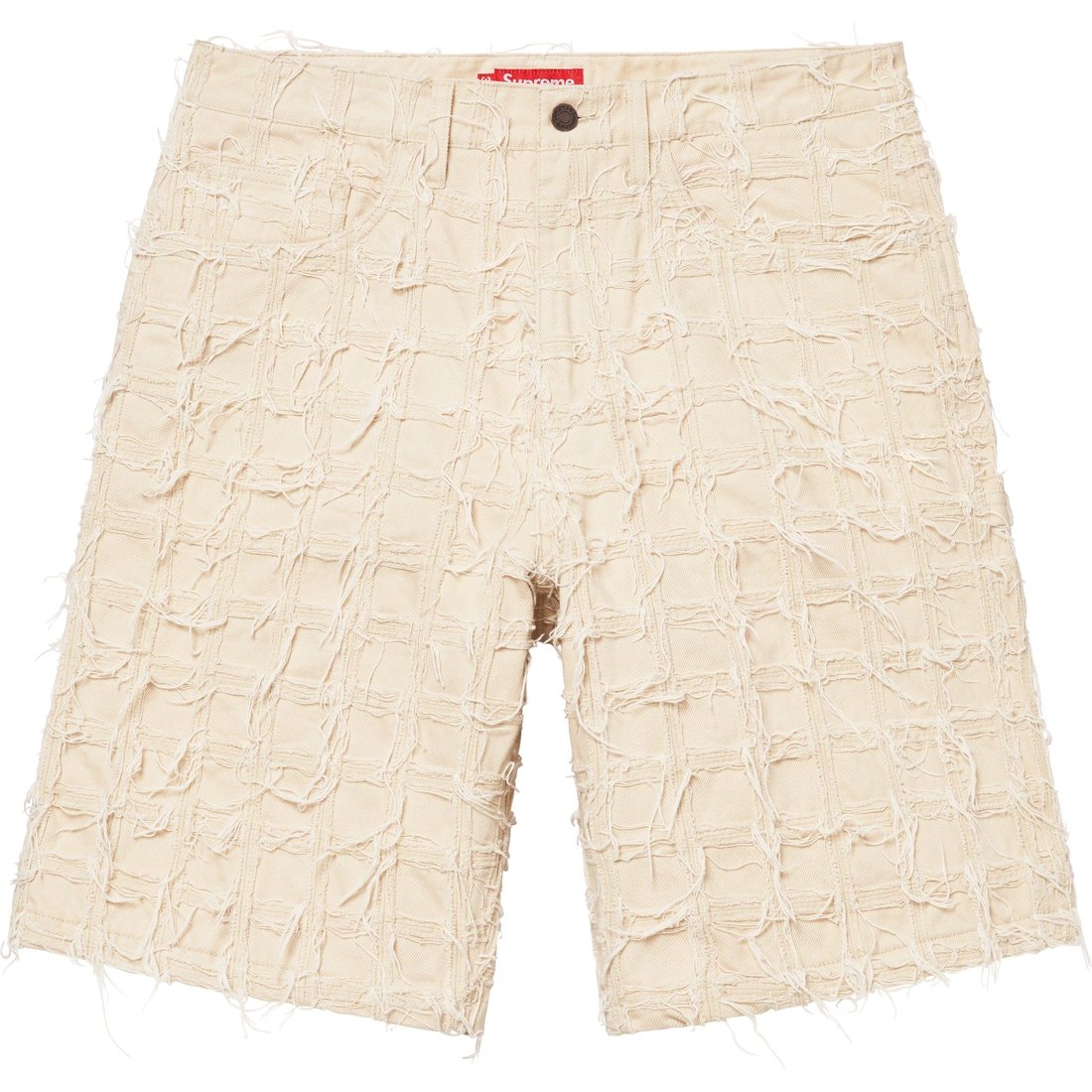 Supreme Frayed Patchwork Baggy Denim Short (SS23) - Natural - $288