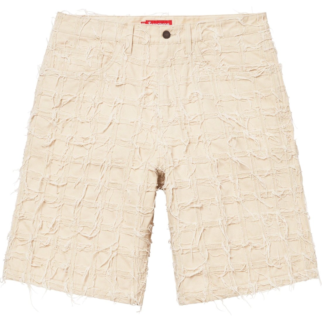 Details on Frayed Patchwork Baggy Denim Short Natural from spring summer
                                                    2023 (Price is $288)