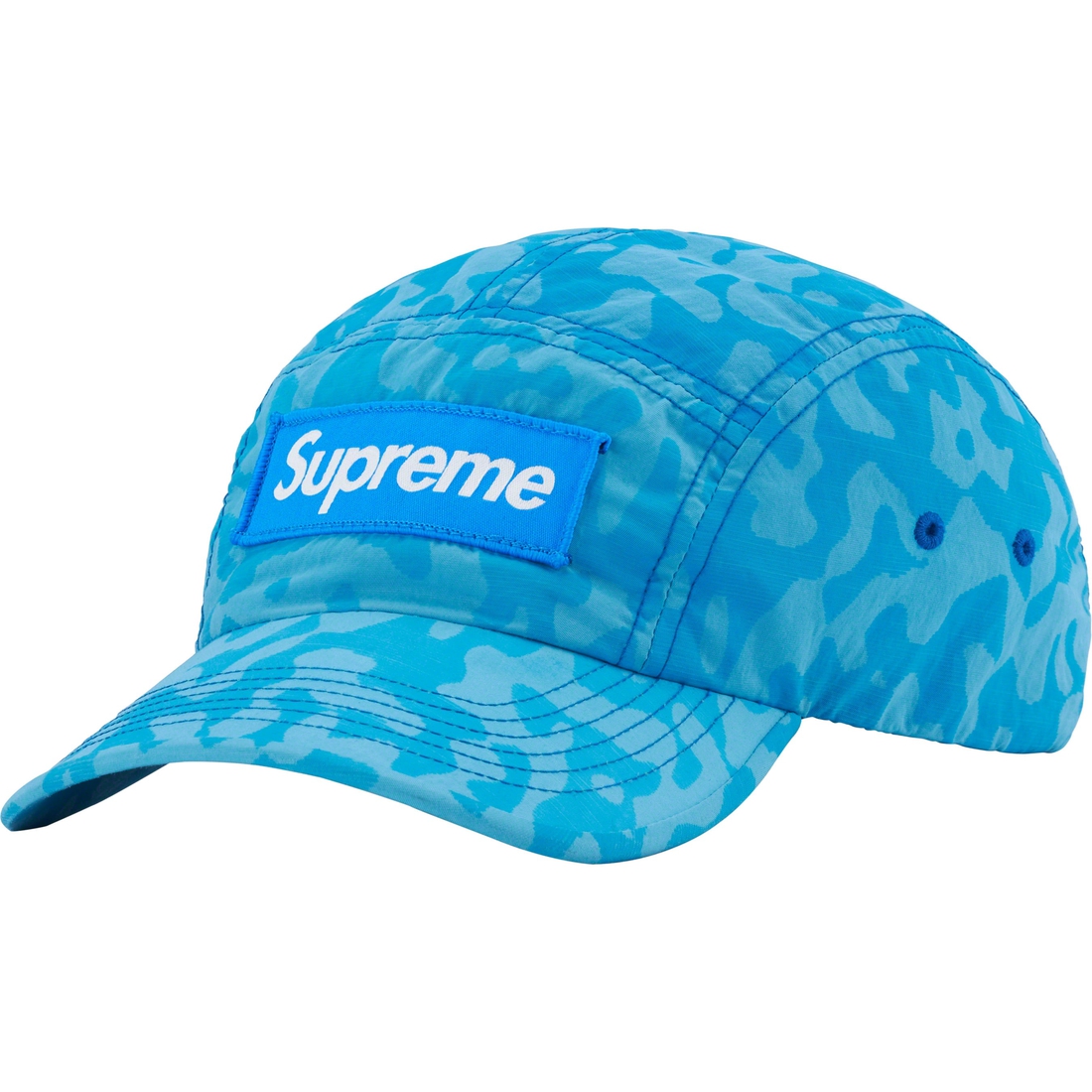 Details on Overdyed Camo Nylon Camp Cap Blue from spring summer
                                                    2023 (Price is $54)