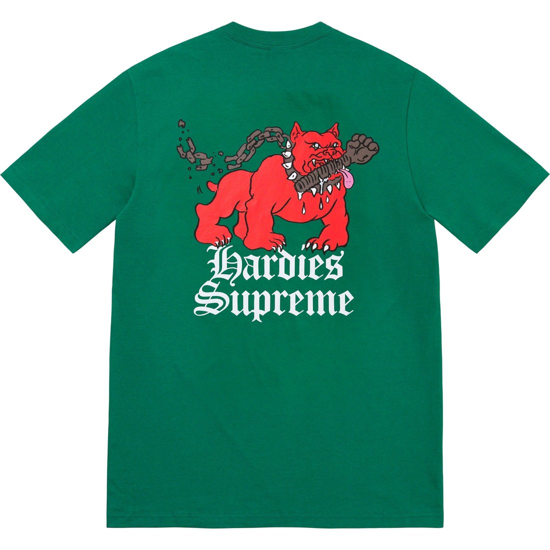 Details on Supreme Hardies Dog Tee Light Pine from spring summer
                                                    2023 (Price is $44)