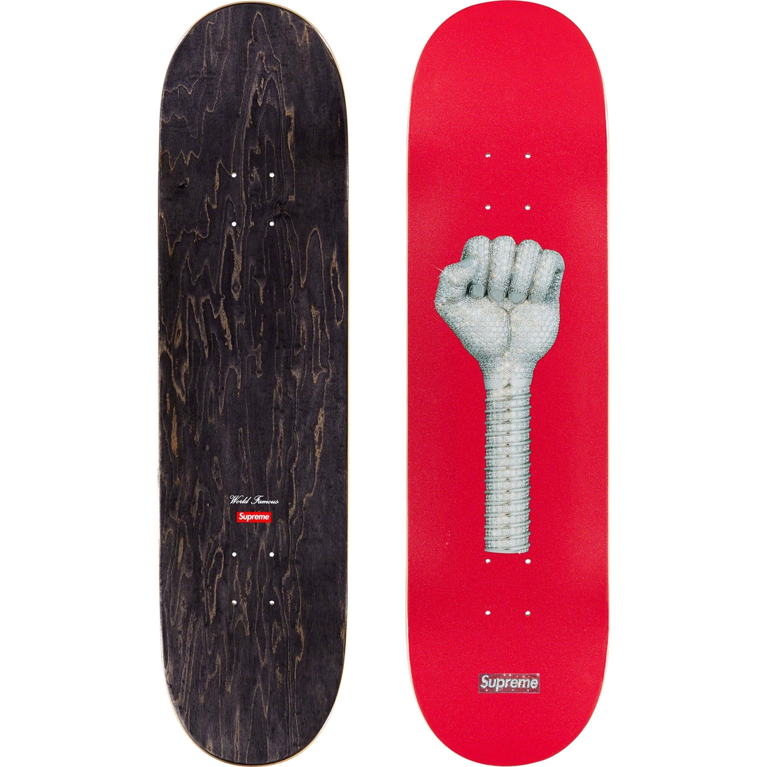 Details on Supreme Hardies Fist Skateboard Red - 8.25" x 32" from spring summer
                                                    2023 (Price is $68)