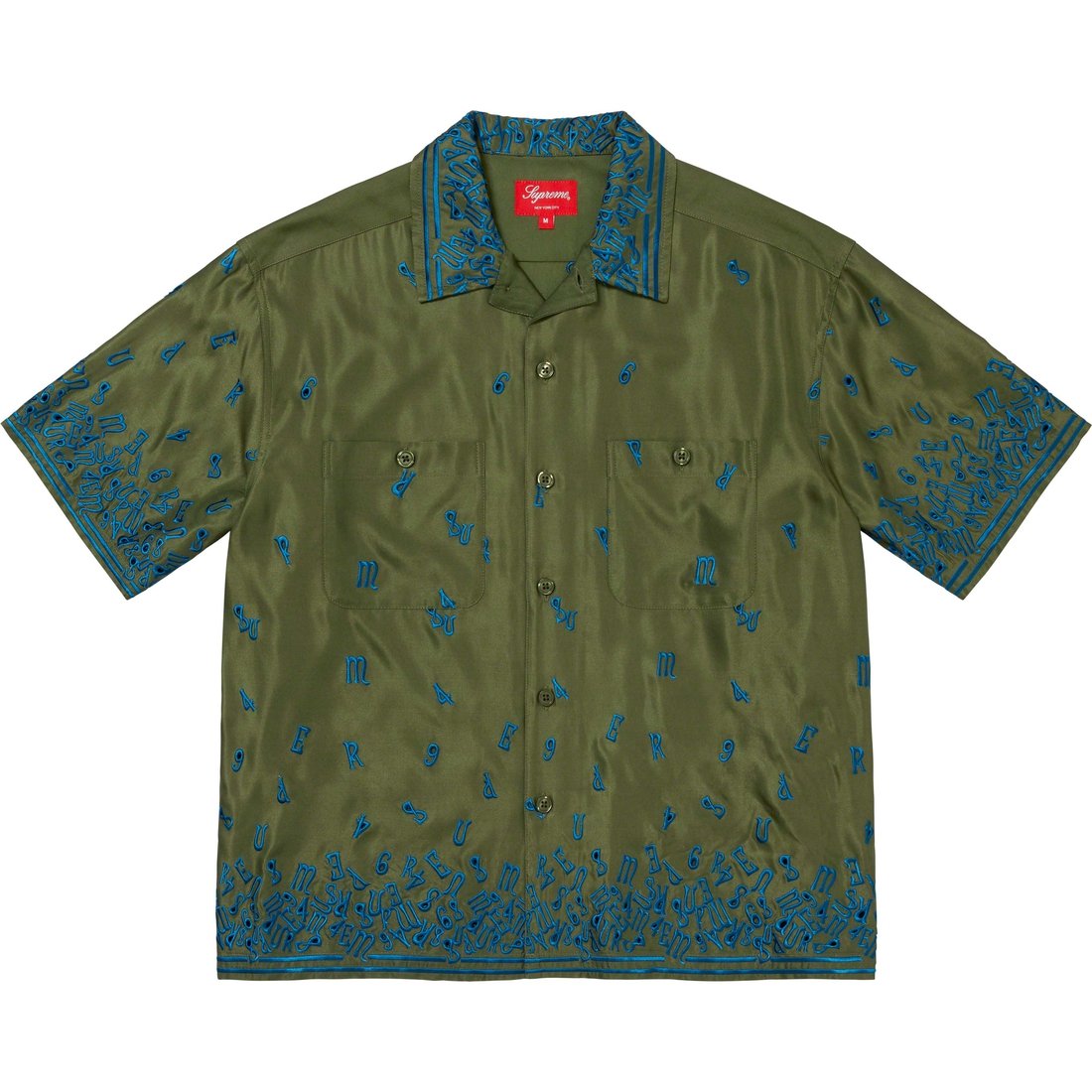 Details on Nouveau Embroidered S S Shirt Olive from spring summer
                                                    2023 (Price is $168)