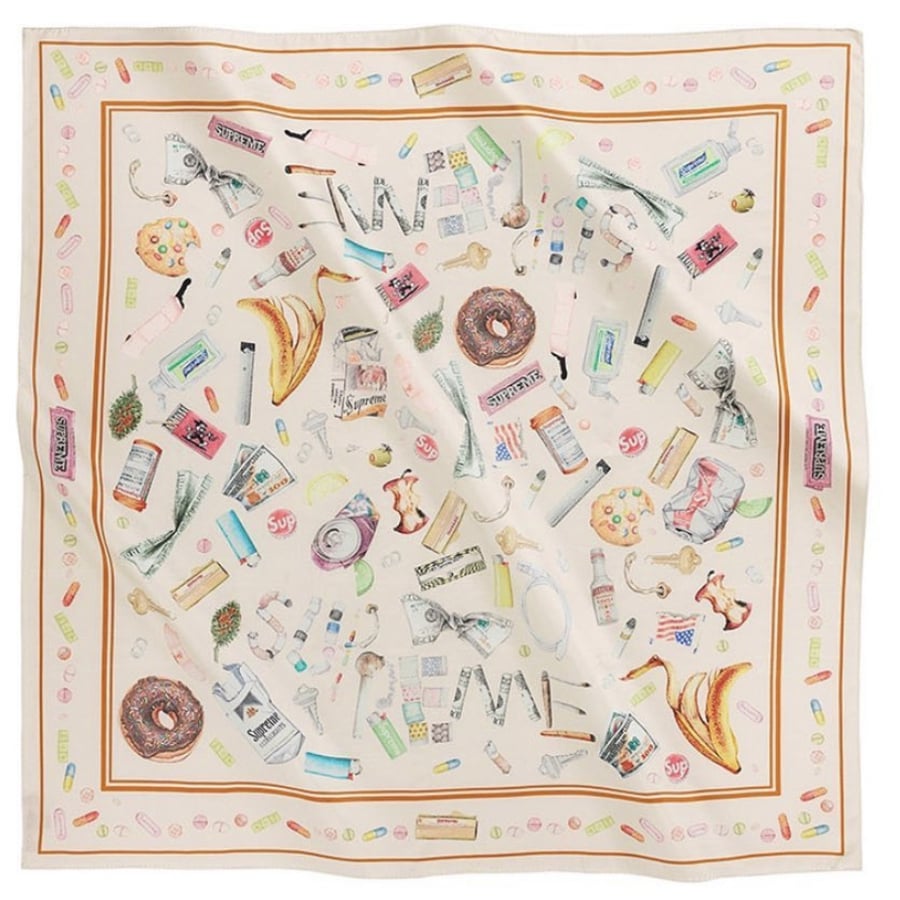 Supreme Trash Silk Scarf released during spring summer 23 season