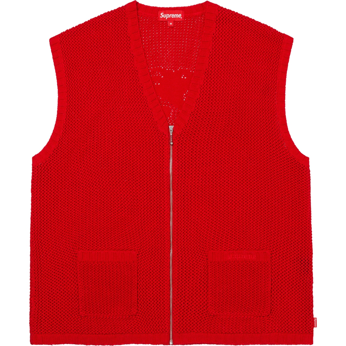 Supreme Dragon Zip Up Sweater Vest (SS23) - Red - $138