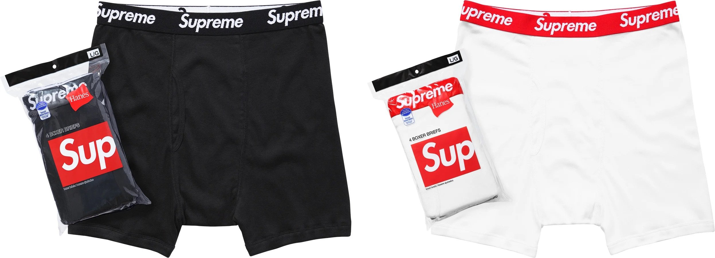 FW23 Supreme Hanes black boxer briefs (4pack) size XL New unopened