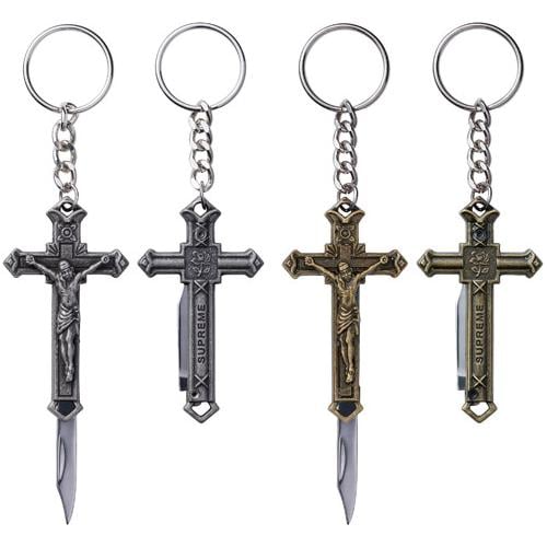 Details on Crucifix Folding Knife Keychain from fall winter
                                            2011