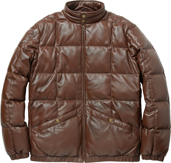 supreme leather down jacket