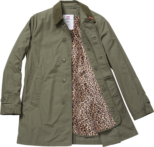 アウトレット買蔵 lined leopard supreme trench 11AW coat ステンカラーコート