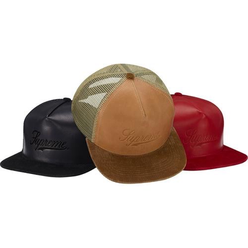 Supreme Leather Meshback 5 for fall winter 12 season