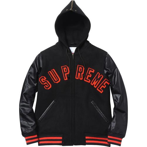 Supreme Hooded Varsity Jacket for fall winter 12 season