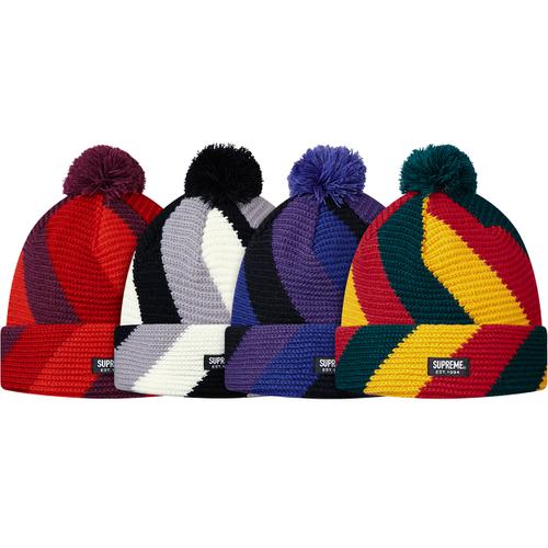 Details on Diagonal Stripe Beanie from fall winter 2013